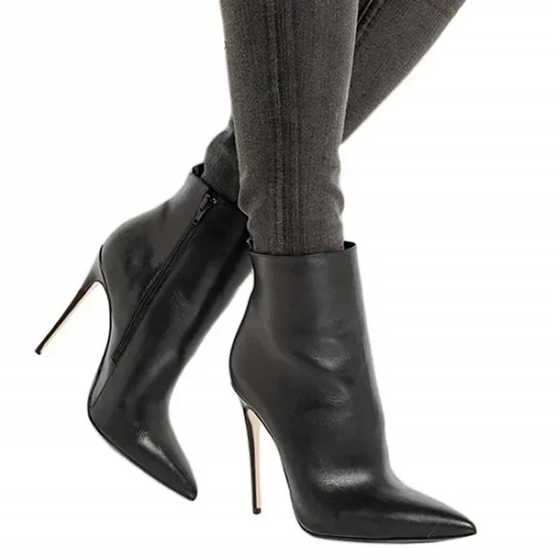 Faux Fur Stiletto Ankle Boots