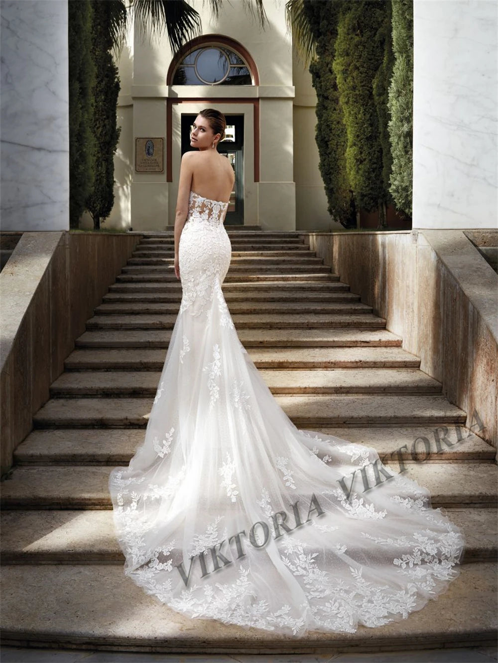 VIKTORIA Modern Mermaid Wedding Dresses For Woman Bride Off the Shoulder V-neck Robe De Mariée Personalized Customization