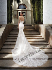 VIKTORIA Modern Mermaid Wedding Dresses For Woman Bride Off the Shoulder V-neck Robe De Mariée Personalized Customization