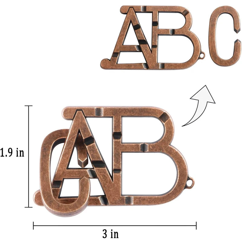 Magic Baffling 3PCS Set Disentanglement Metal Brain Teaser Puzzles Ring Educational Toys IQ Games For Kids Teens Adults Gifts
