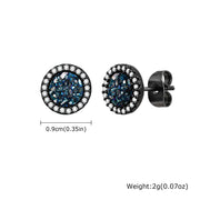 Hip Hop Broken Zircon Stud Earrings for Men Boys,Anti Allergy Round Small Metal Earrings,Rock Punk Jewelry Gifts