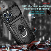 Luxury Shockproof Case For iPhone 17 16 15 14 13 Pro Max 12 11 XR X 8 7 Plus SE2/SE3 Rotation Metal Ring Stand And Card Slot