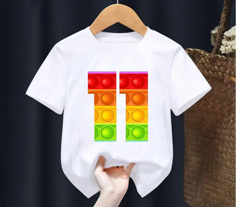 Hot Sale T-Shirt Number 2 3 4 5 6 7 8 9 11 Happy Birthday Gift T Shirt Baby Girls Boys Clothes Unisex Tshirt Tee Top