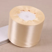 Beige Satin Gift-Wrapping Ribbon — 25 Yards, Selected Width