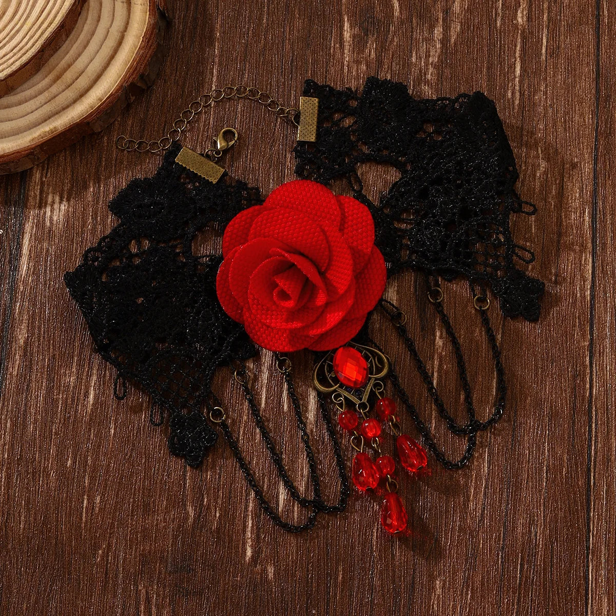 Gothic Style Choker Necklace For Women Personalized Lace Rose Blossom Neck Chain Niche Lolita Neck Accessory Halloween Jewelries