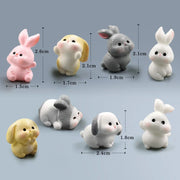 Mini Resin Rabbit Garden Figurine Set