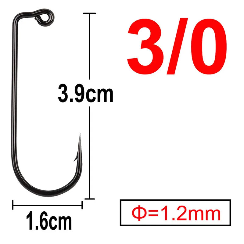 100 pcs 90 Degree Jig Fly Tying Strong Wire Saltwater Freshwater Fish Hook Aberdeen jig fishing size 6 4 2 1 1/0 to 4/0#