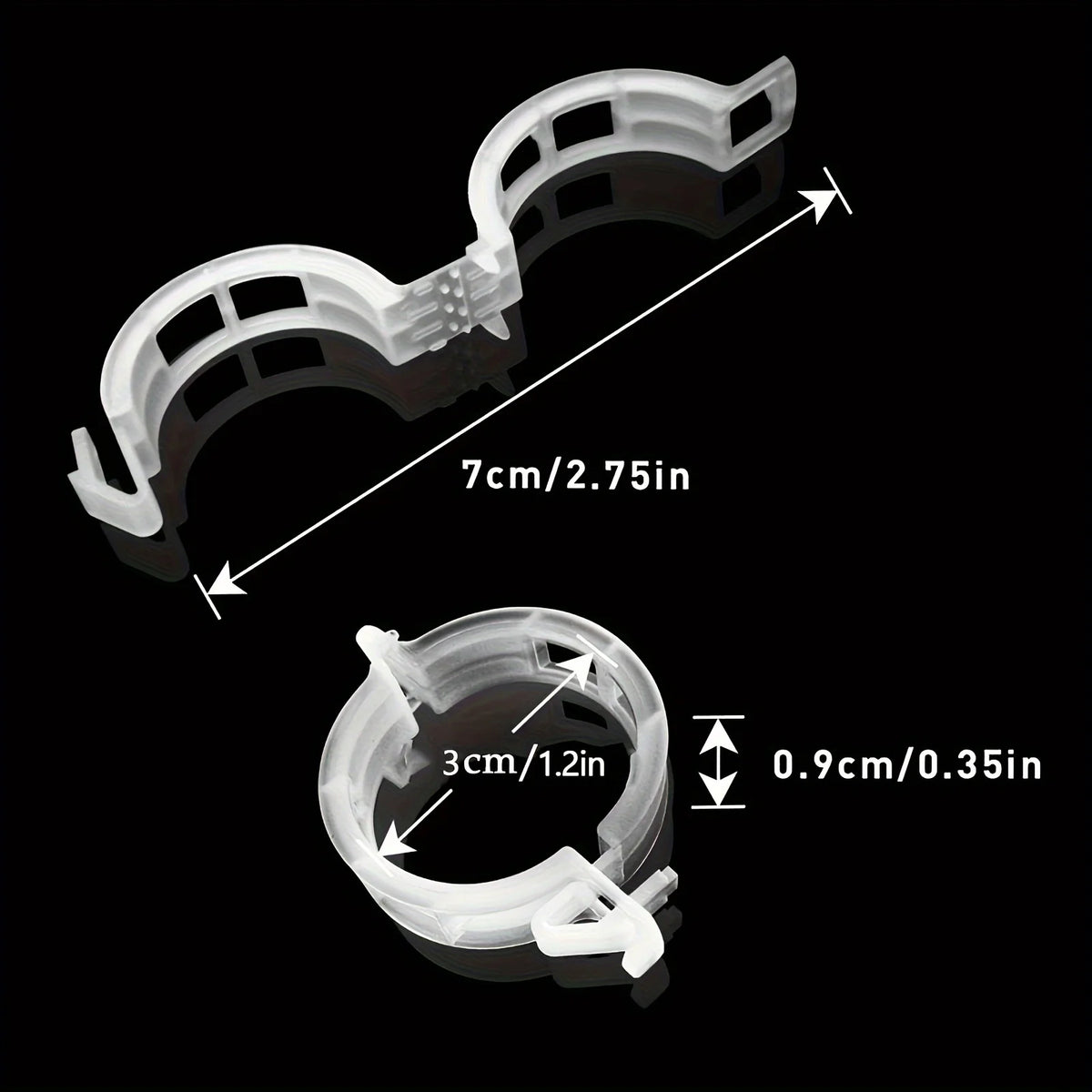 Plastic Plant Support Clips — Green or White, 100 Pieces
