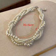1Pc Twining Pearl Choker Necklaces For Women Geometric Necklaces Weddings Bride Jewelry Accessories