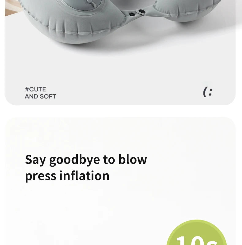 Inflatable Velvet Travel Neck Pillow