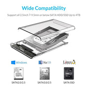 USB 3.0/Type C to SATA III Hard Disk Case for 2.5 inch HDD SSD External Hard Drive Enclosure Harddisk Boxs Support UASP HDD Box