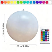 1-4PCS Floating Pool Lights with 16 Colors LED Glowing Inflatable Beach Balloon 20cm Waterproof Outdoor Swimming Pool Ball Light