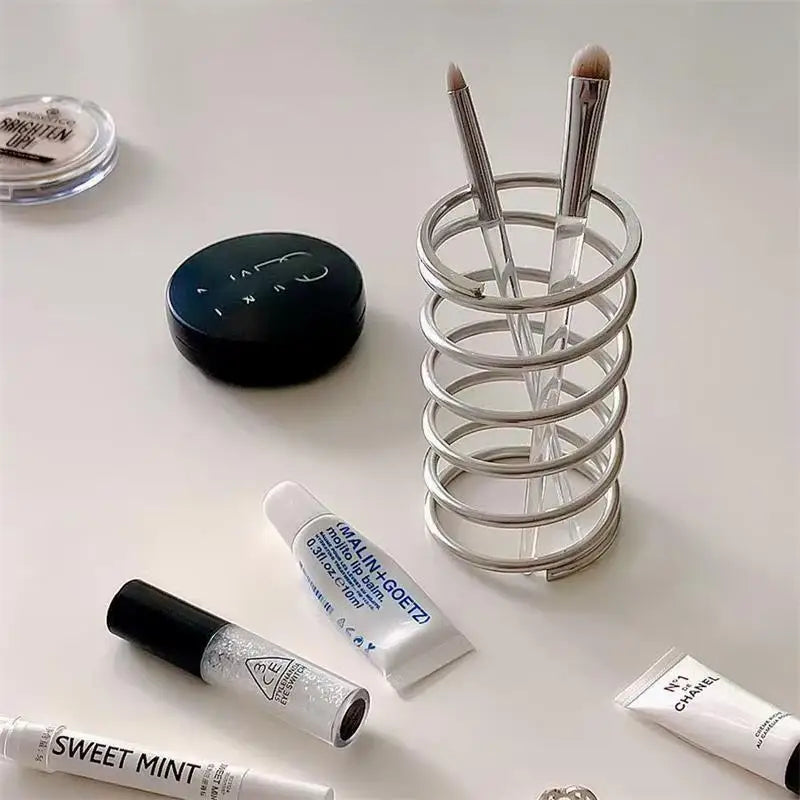 Toothbrush Stainless Steel Holder Metal Bathroom Accessories Tool for Toothpaste Makeup Brush Storage Rack Home Decoration
