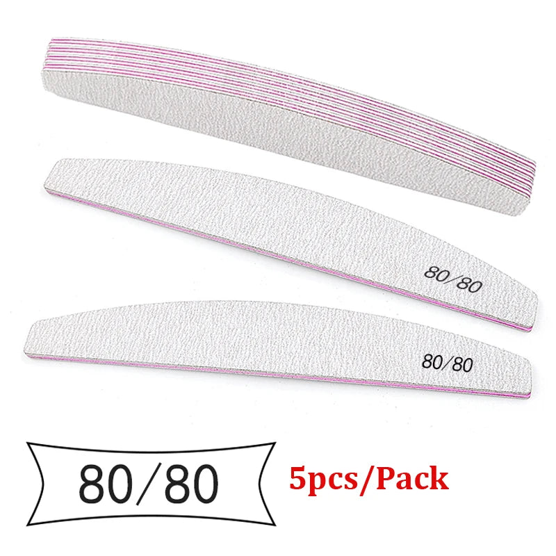 Abrasive Nail File Set — 5 Pieces, Selected Shape and Grit