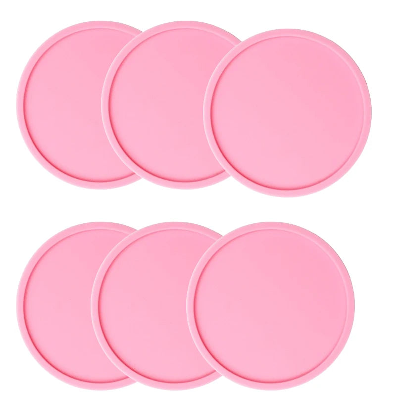 Reusable Silicone Drink Coasters — 5 or 6 Pieces