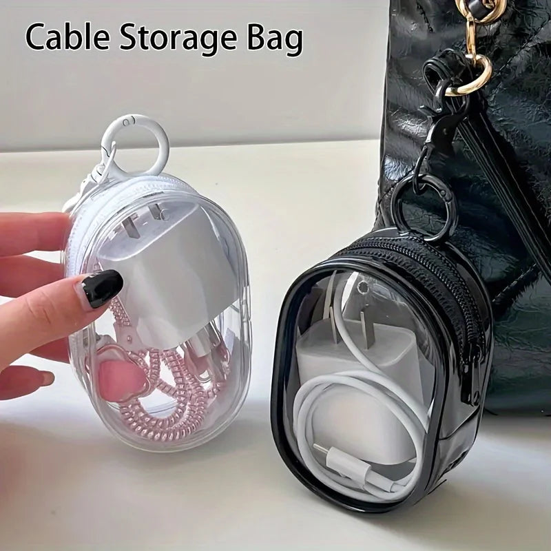 Clear Zipper Travel Pouch with Clip — Selected 1- or 2-Piece Pack