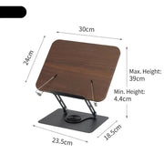 Adjustable Wood-Grain Reading Stand with Rotating Metal Base — 1 Piece