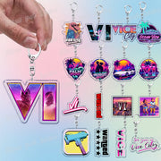Classic Game Vice City Keychains for Accessories Bag Charm San Andreas Pc Games  Lovers Keyring Jewelry Fans Gifts