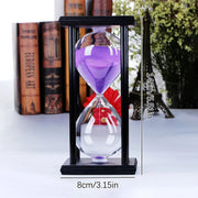 Wooden-Frame Sand Hourglass — Approximate 30-Minute, Black, 1 Piece