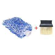 Blue Microfiber Car-Wash Mitt — Single or Accessory Set