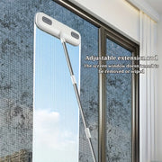 Magic Window Cleaning Brush & Pet Hair Remover with Retractable Double Rod - Adjustable Window Tool Suitable for Screens/Glass