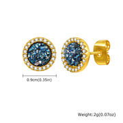 Hip Hop Broken Zircon Stud Earrings for Men Boys,Anti Allergy Round Small Metal Earrings,Rock Punk Jewelry Gifts