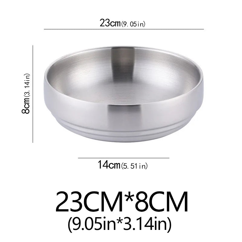 Double-Wall Stainless Steel Bowl — 17–25 cm, Selected Finish
