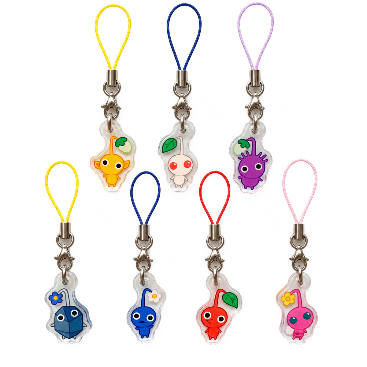 Seven acrylic cartoon phone charms