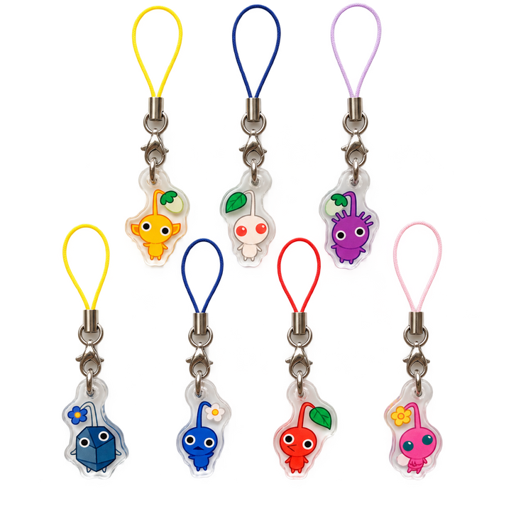 Seven acrylic cartoon phone charms