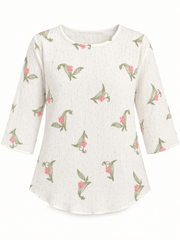 Ana and Rose ivory embroidered tunic studio product photo
