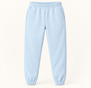 Bloom Seasons light blue fleece joggers studio product photo