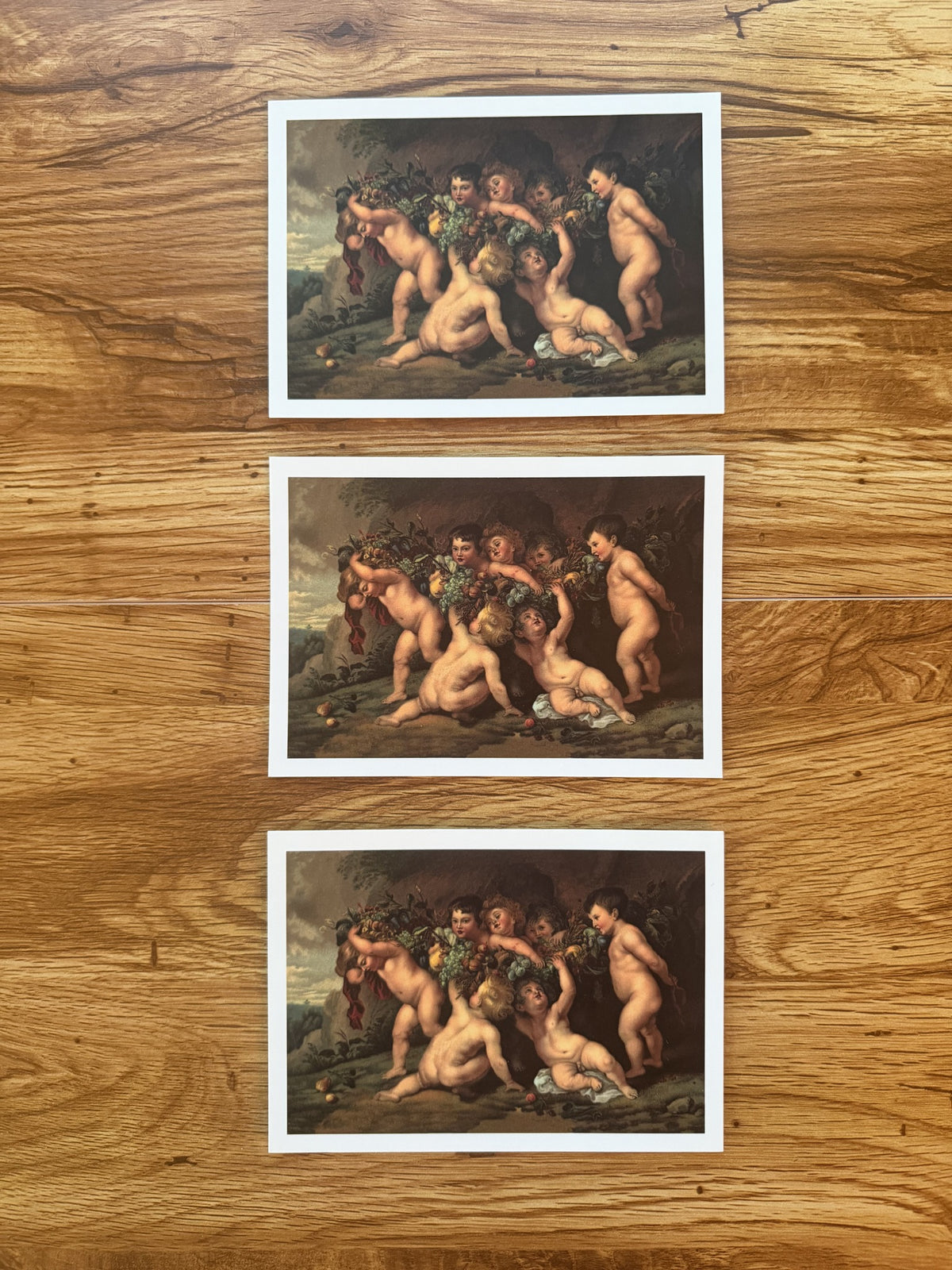 Der Früchtekranz — Peter Paul Rubens Art Postcards original artwork reference; received pack contains 3 identical cards