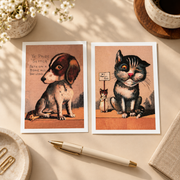 Classical Graphics Victorian dog and cat two-postcard set — lifestyle