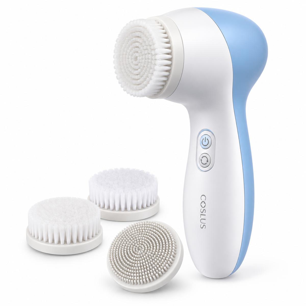 COSLUS 3-in-1 Rechargeable Facial Cleansing Brush – IPX7 Waterproof Face Scrubber Kit