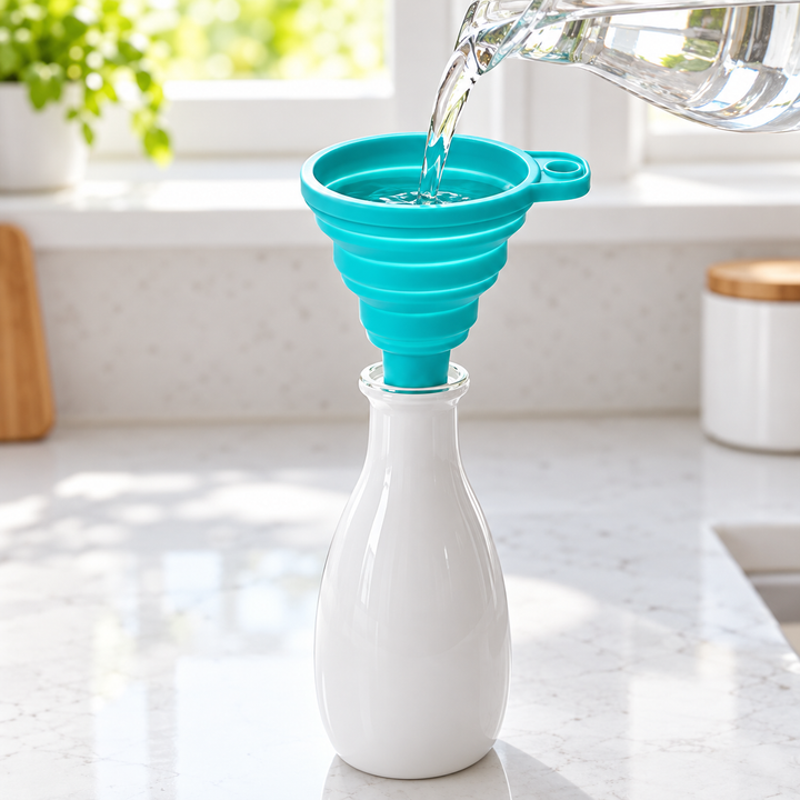 Collapsible Silicone Kitchen Funnel — 1, 3 or 5 Pieces