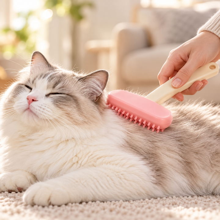 Soft-Bristle Cat Grooming Brush — 1 Piece