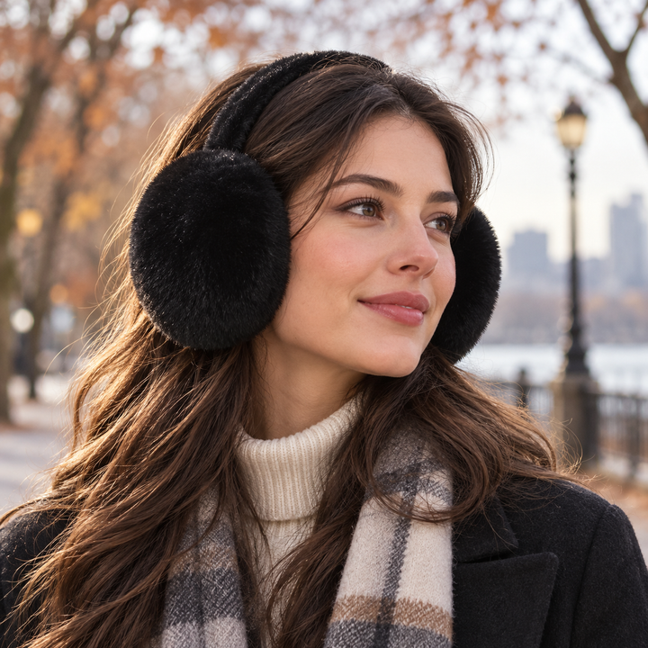Women's Foldable Polyester Winter Earmuffs — 1 Pair