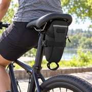600D Nylon Bicycle Saddle Bag — Black or Red, 1 Piece
