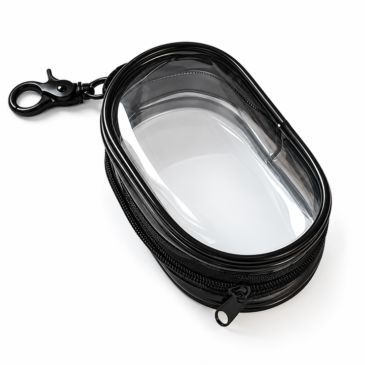 Clear Zipper Travel Pouch with Clip — Selected 1- or 2-Piece Pack