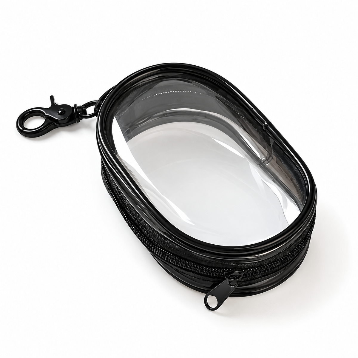 Clear Zipper Travel Pouch with Clip — Selected 1- or 2-Piece Pack