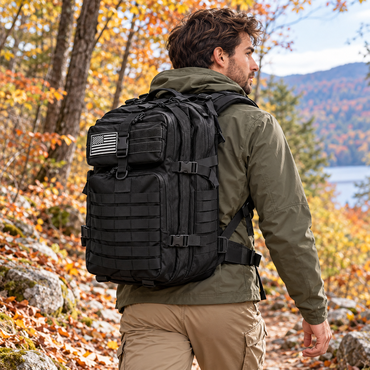 Unisex Oxford Hiking Backpack — MOLLE Webbing, 25L or 50L