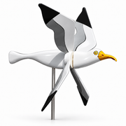 Plastic Seagull Garden Wind Spinner with Iron Pole — 1 Piece
