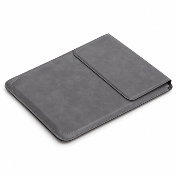 PU Laptop Sleeve with Folding Stand — 13–16 Inch Options