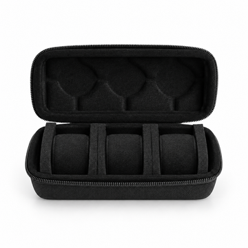Nylon Watch Travel Case — Black, 3 Slots