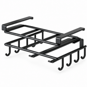 Steel Under-Cabinet Kitchen Organizer Rack — Hanging Rails and Hooks
