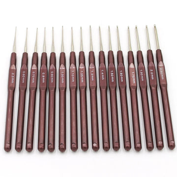 QJH Fine Crochet Hook Set — 16 Pieces, 0.5–2.5 mm — product only