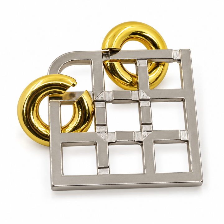 Tianzi Grid & Ring Metal Puzzle