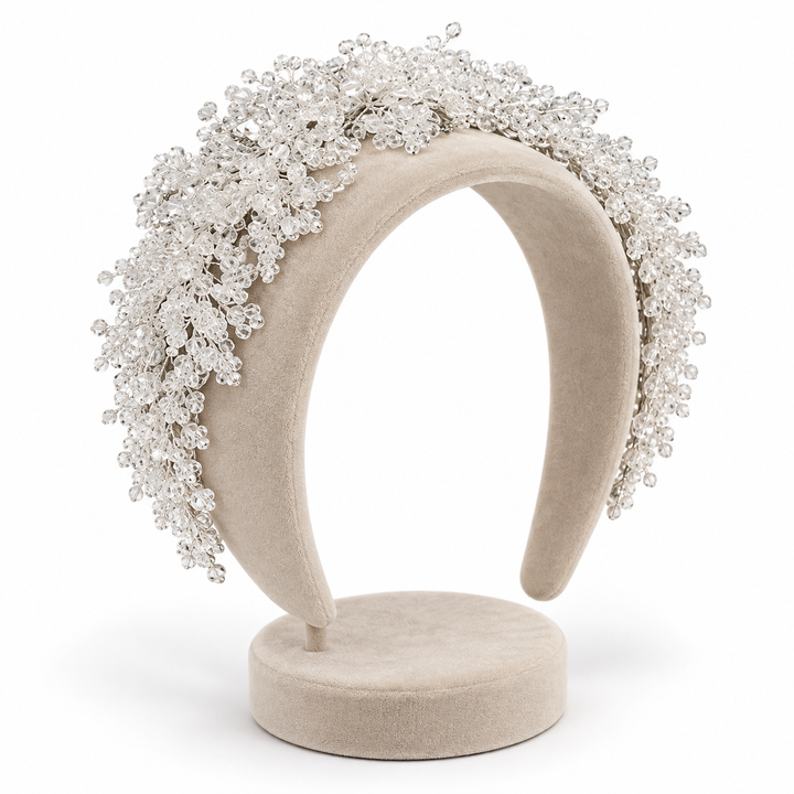 Silver-Tone Crystal-Style Bridal Headband