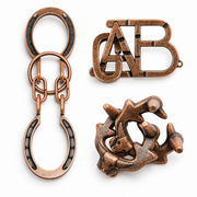 3-Piece Bronze-Tone Metal Puzzle Set