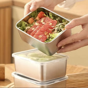 Stainless Steel Food Storage Containers with Lids — Set of 6, 600 mL Each